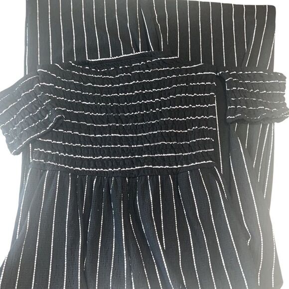 Altar'd Stat Black and White Off the Shoulder Wide Leg Jumpsuit Size Medium - Picture 1 of 10